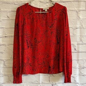 Allison Joy Black and Red Abstract Blouse